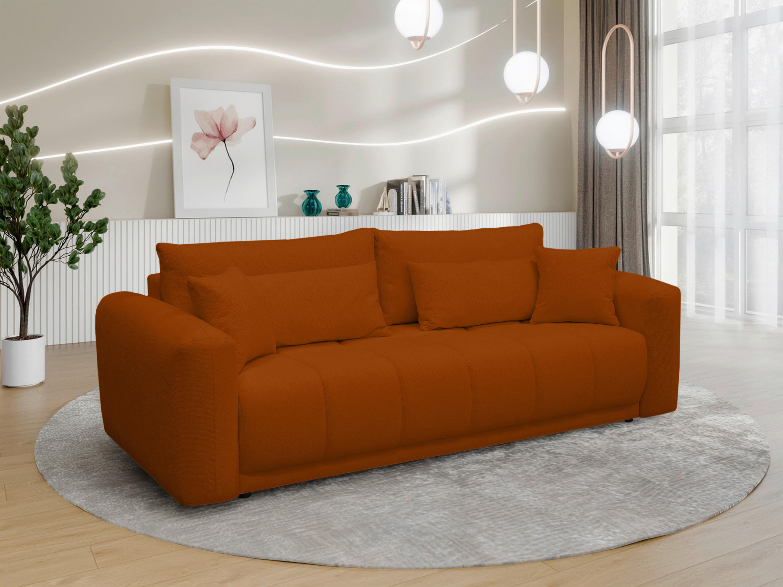 Schlafsofa Supra, Orange B: 245 cm