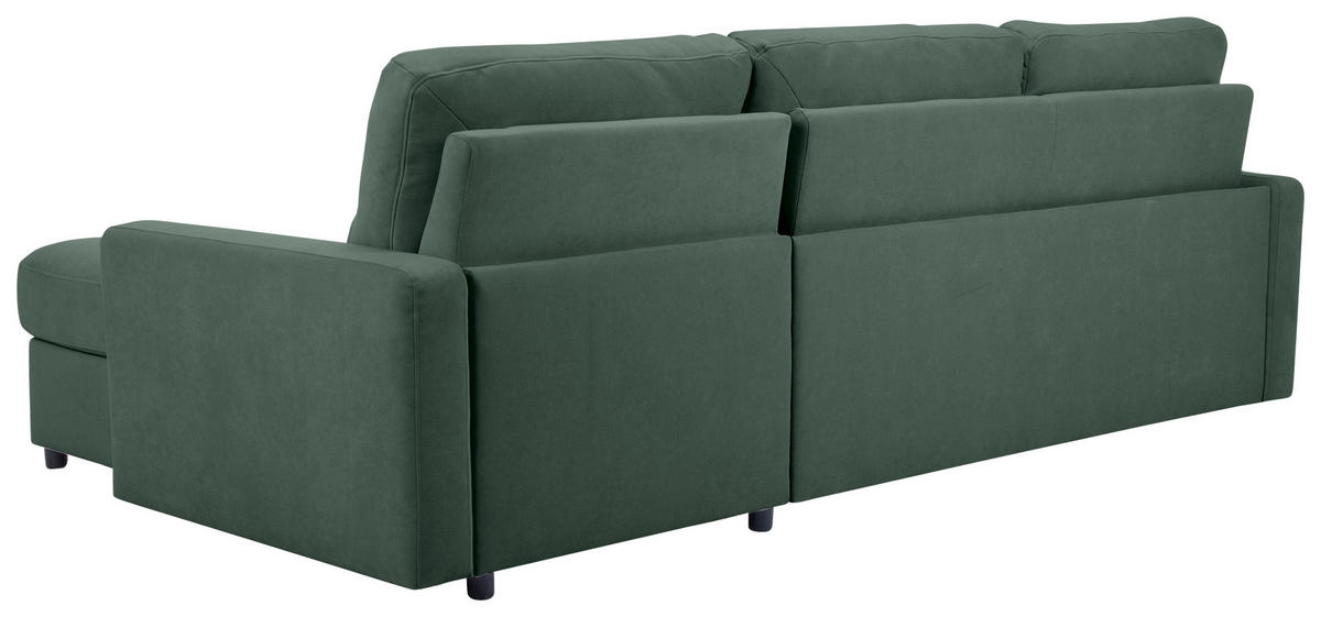 ECKSOFA Dunkelgrün Webstoff  - Dunkelgrün/Schwarz, KONVENTIONELL, Kunststoff/Textil (270/160cm) - Carryhome