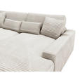 BIGSOFA in Cord Naturfarben  - Schwarz/Naturfarben, MODERN, Kunststoff/Textil (230/85/190cm) - Carryhome