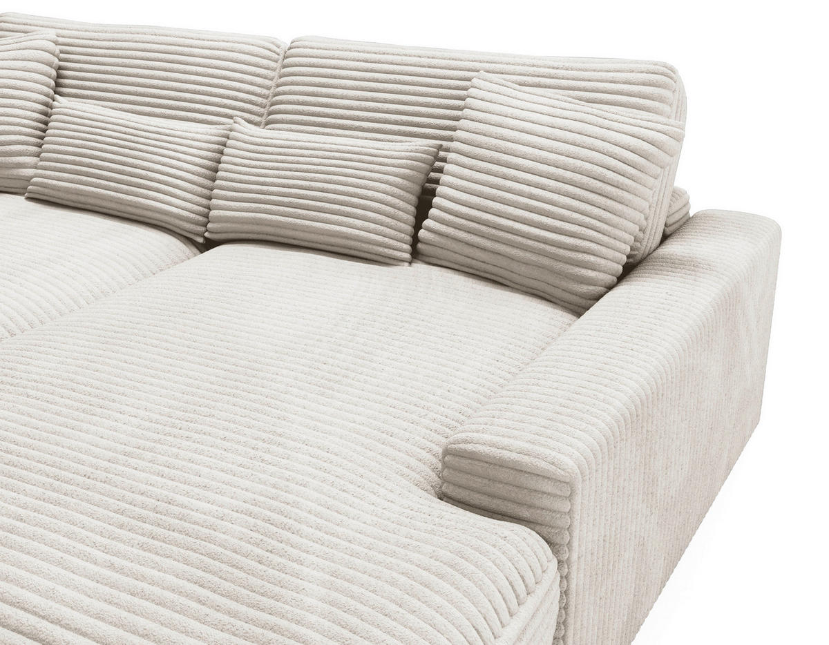 BIGSOFA Cord Naturfarben  - Schwarz/Naturfarben, MODERN, Kunststoff/Textil (230/85/190cm) - Carryhome