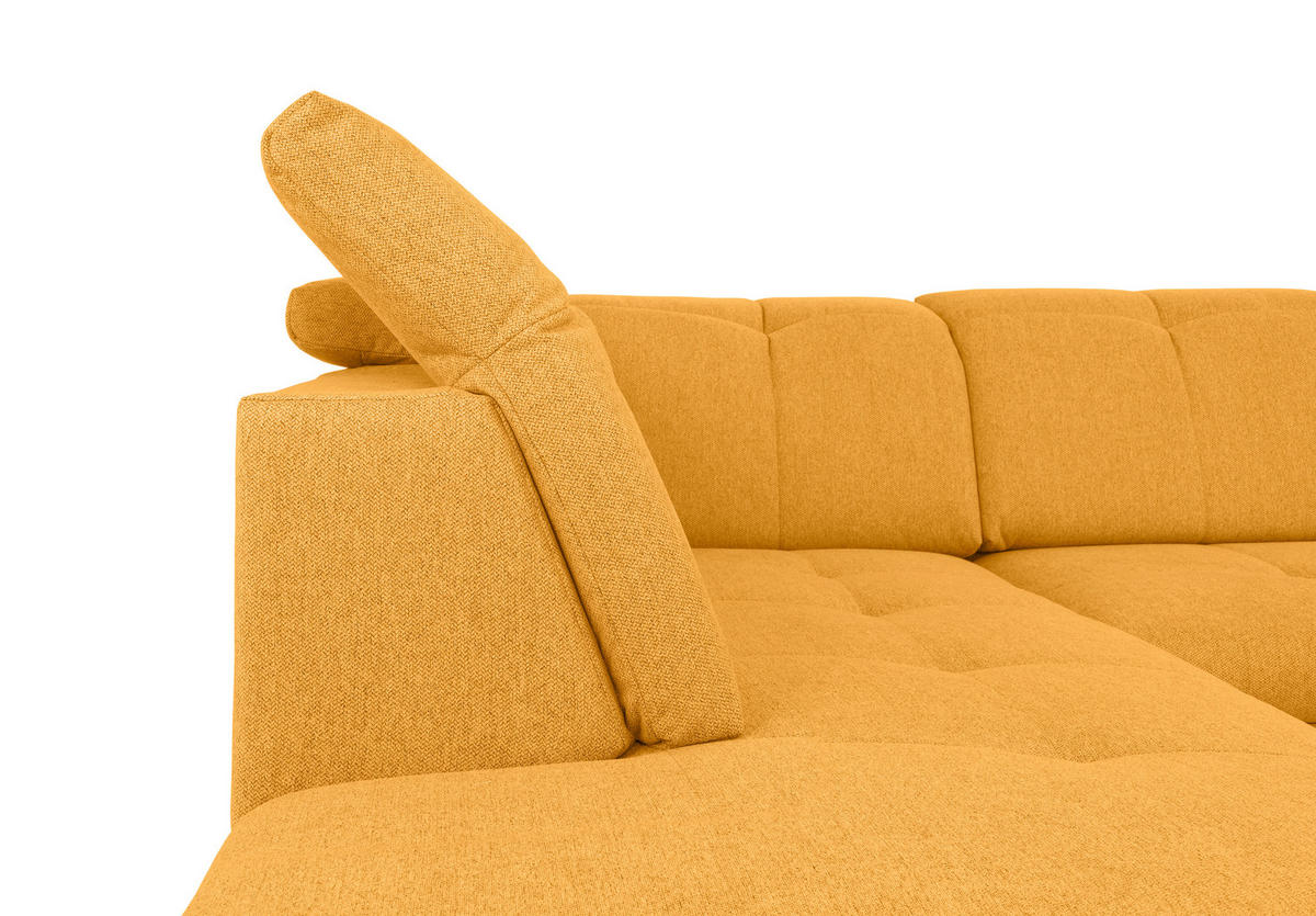 WOHNLANDSCHAFT Gelb  - Gelb/Grau, Design, Textil/Metall (173/328/215cm) - MID.YOU