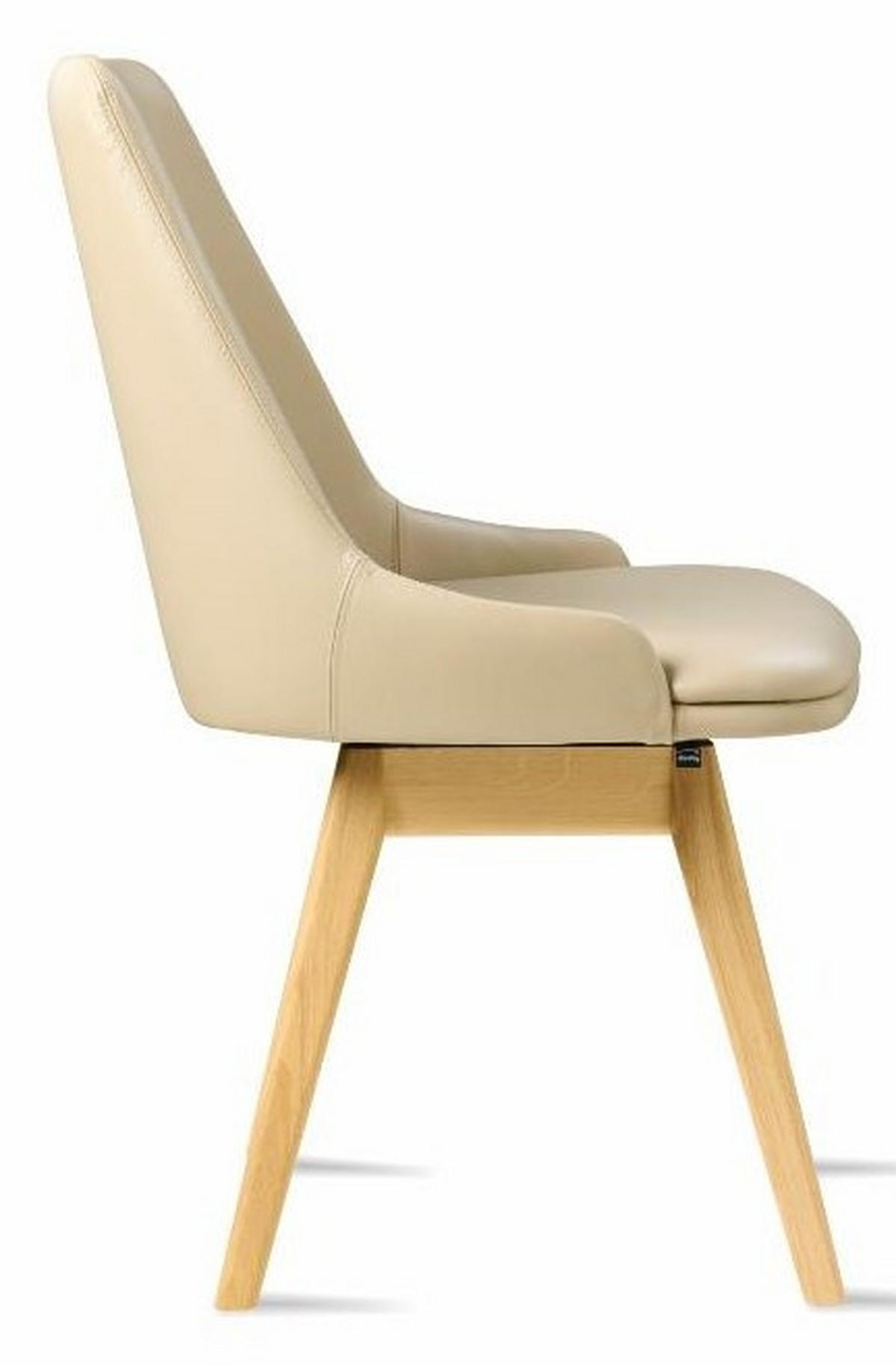 SNURRSTOL  i ekfärgad, beige  - beige/ekfärgad, Lifestyle, läder/trä (56/85/58cm) - Skovby