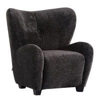 SESSEL in Plüsch Anthrazit  - Anthrazit/Schwarz, Design, Textil (90/93/92cm) - Livetastic