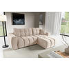 ECKSOFA FERANO in Velours Beige  253/172 cm  - Beige/Schwarz, Design, Kunststoff/Textil (253/172cm) - Livetastic