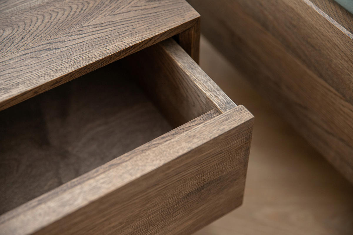NACHTSCHRANK 50/35/35 cm Eiche massiv  - Eiche dunkel, MODERN, Holz (50/35/35cm) - Linea Natura