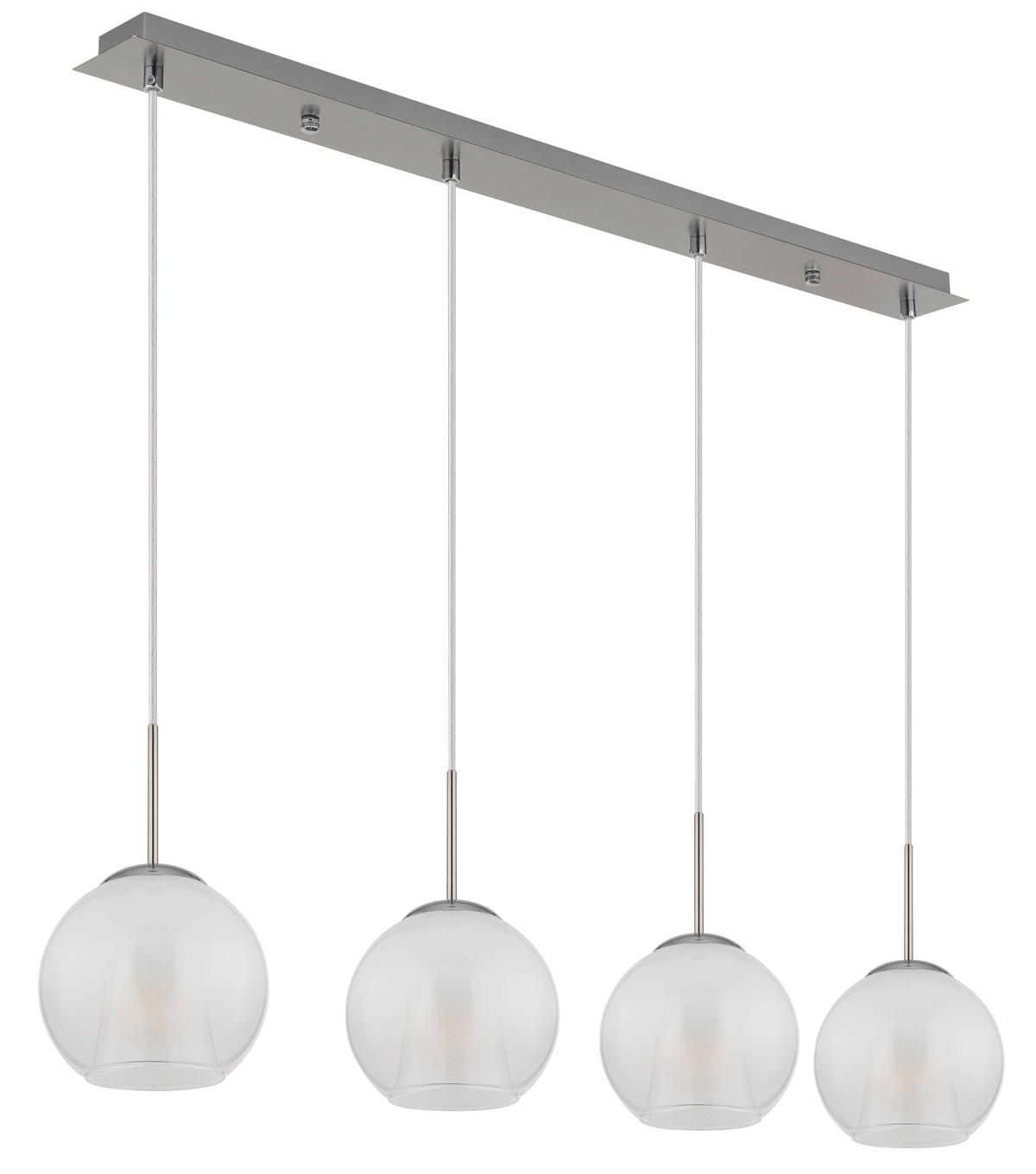 HÄNGLAMPA BARRY 100/18/120 cm  - klar/vit, Basics, metall/glas (100/18/120cm) - Globo