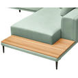 ECKSOFA  in Leinwand Mintgrün  318/271 cm  - Schwarz/Mintgrün, Design, Textil/Metall (318/271cm) - Belluti