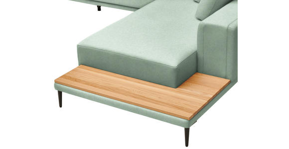 ECKSOFA  in Leinwand Mintgrün  318/271 cm  - Schwarz/Mintgrün, Design, Textil/Metall (318/271cm) - Belluti