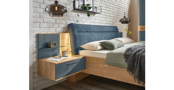 BETTANLAGE 180/200 cm  in Blau, Eichefarben  - Blau/Eichefarben, Design, Holz/Holzwerkstoff (180/200cm) - Dieter Knoll