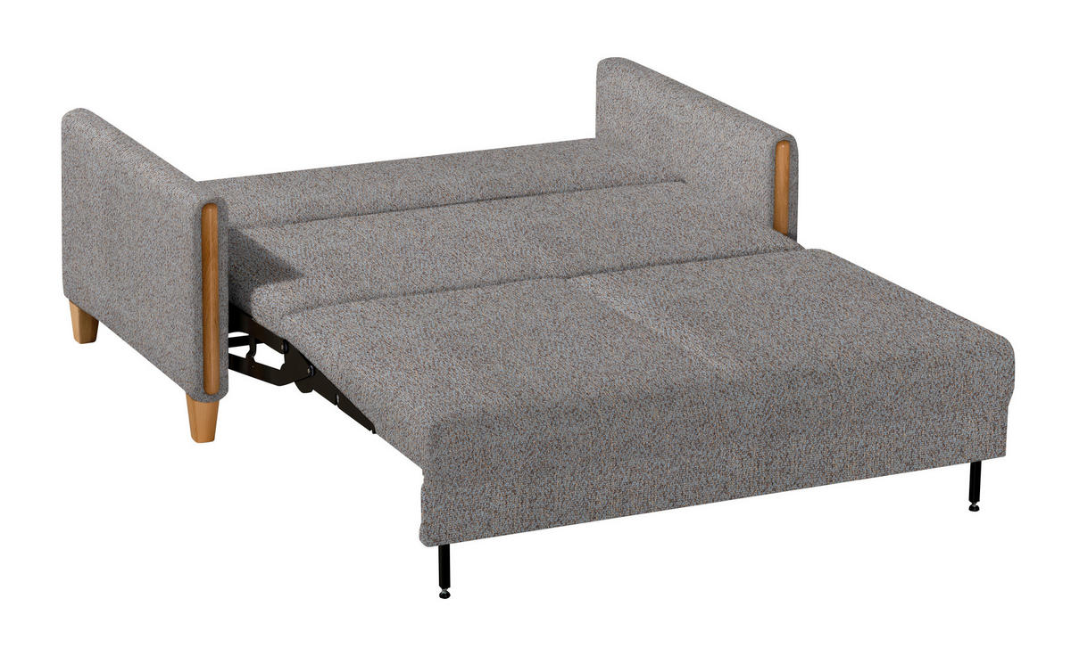 SCHLAFSOFA Webstoff Blau, Braun, Buchefarben Fussart wählbar, Stoffauswahl, Rücken echt, Armteil links, Armteil rechts  - Blau/Buchefarben, Design, Holz/Textil (174/88/104cm) - Niels Andersson