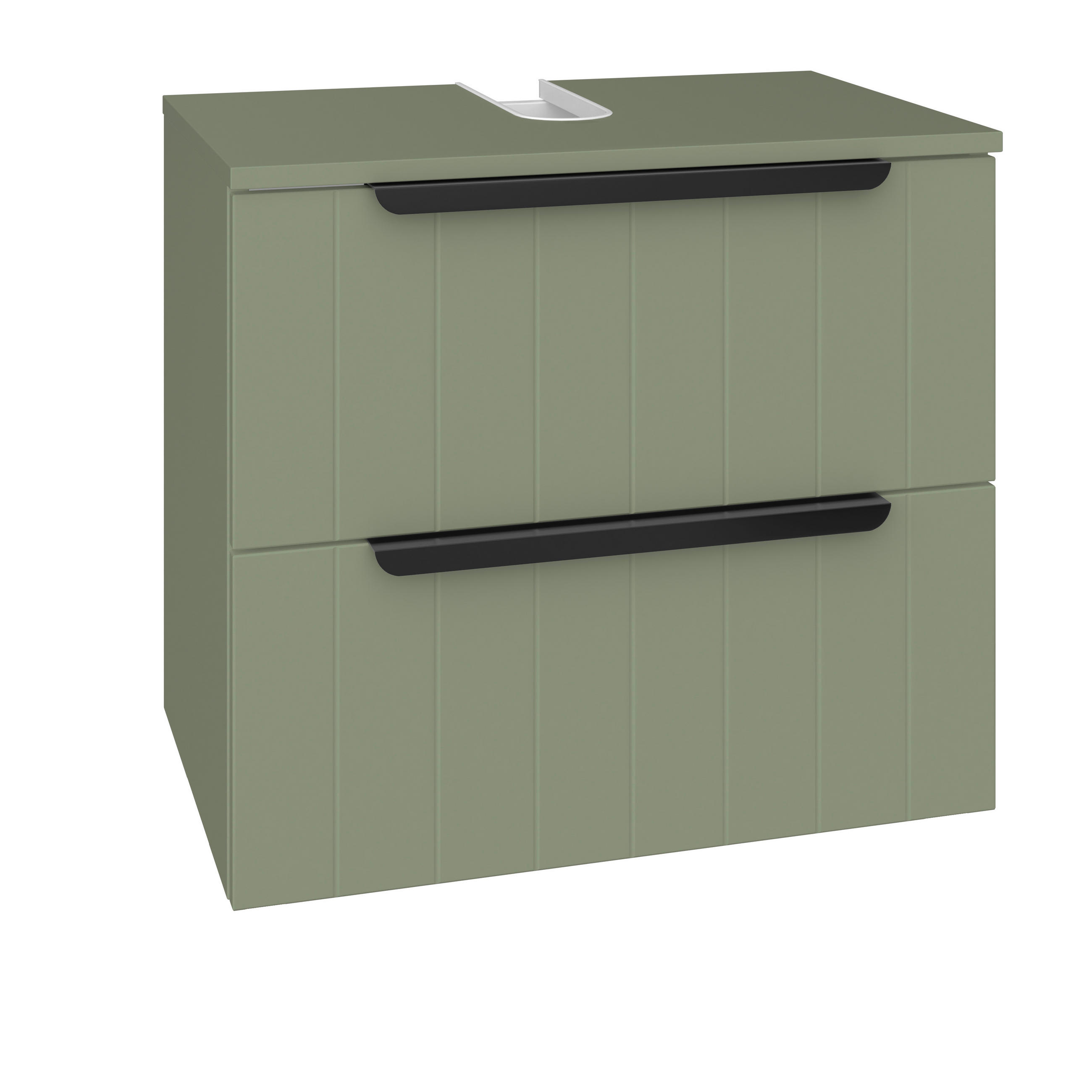 WASCHBECKENUNTERSCHRANK 60/53/38,5 cm  - Schwarz/Grün, ROMANTIK / LANDHAUS, Holzwerkstoff/Metall (60/53/38,5cm) - Xora