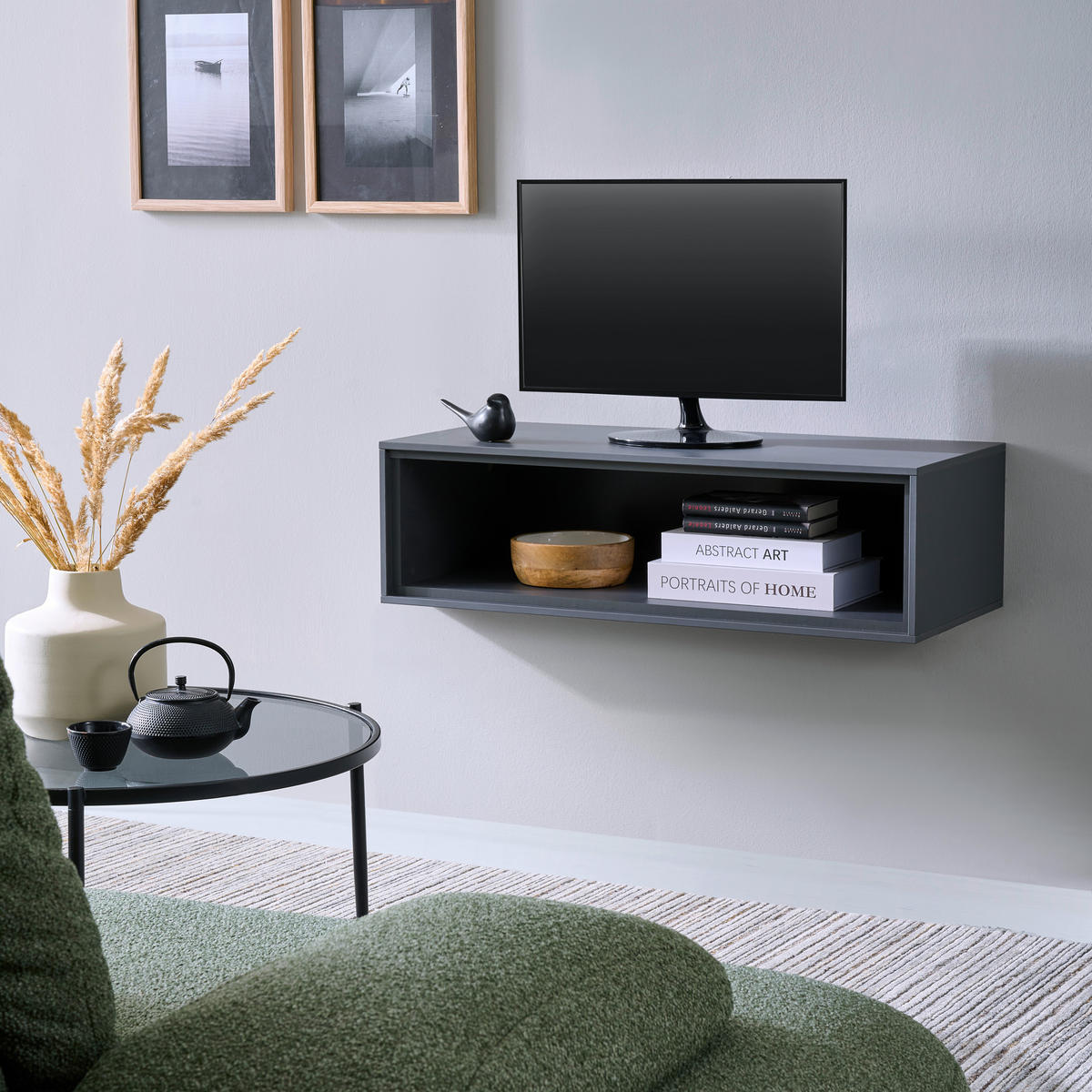 TV-ELEMENT Graphitfarben  90,9/26/40 cm  - Graphitfarben, Design, Holzwerkstoff (90,9/26/40cm) - home24