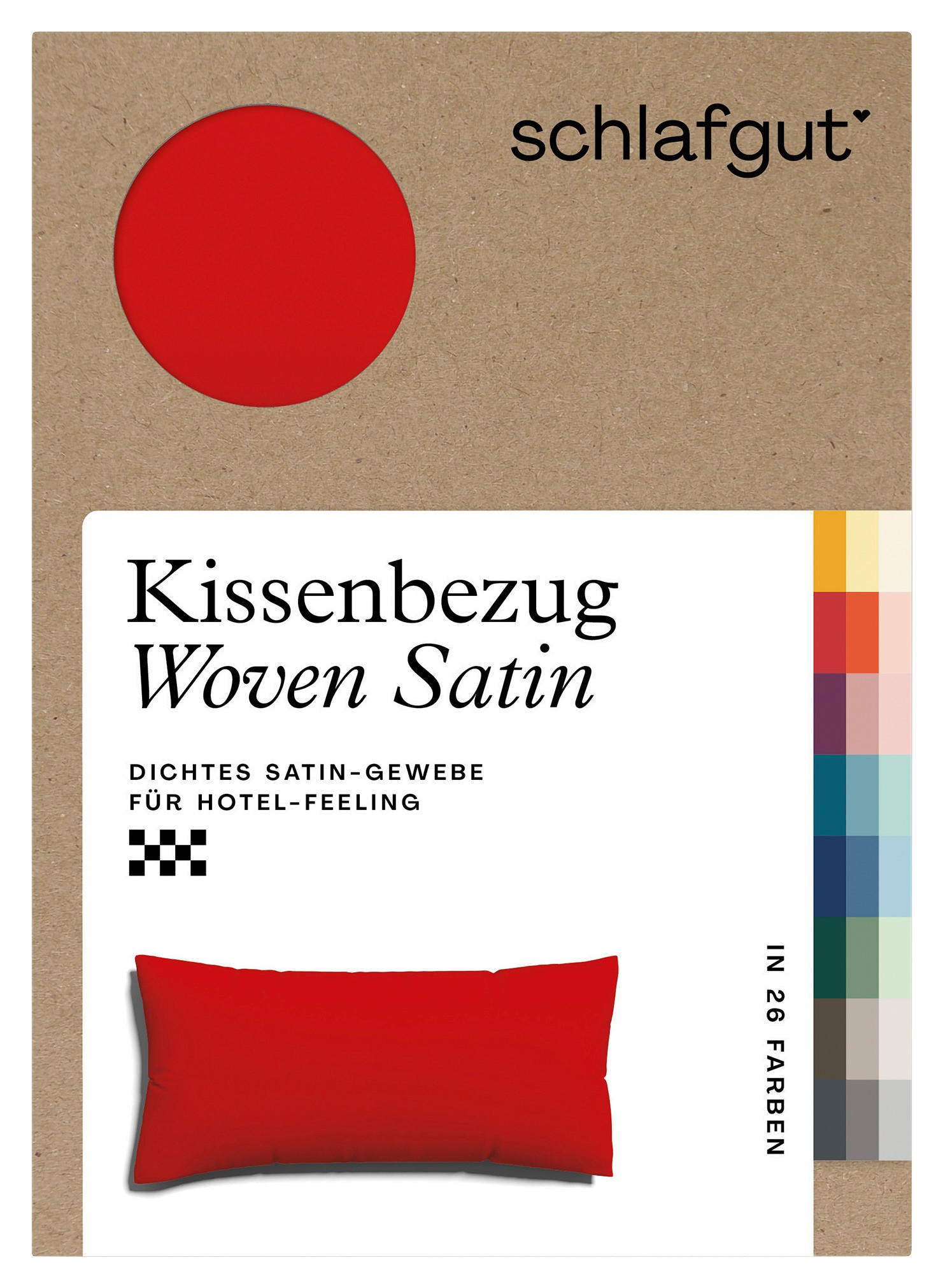 KOPFKISSENBEZUG WOVEN SATIN 40/80 cm  - Dunkelrot, Basics, Textil (40/80cm) - Schlafgut