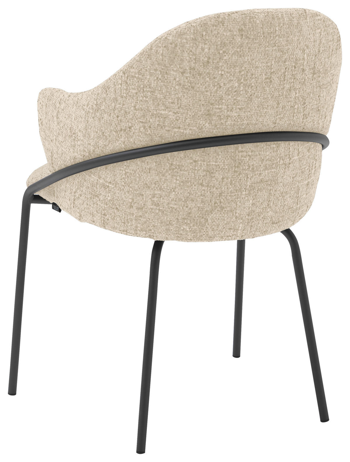 ARMLEHNSTUHL  in beflockt  - Anthrazit/Beige, Design, Textil/Metall (55/84/55cm) - Emilio Belluti