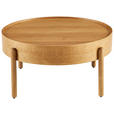 COUCHTISCH Eiche furniert, massiv 77/77/39 cm rund Eichefarben  - Eichefarben, Design, Holz/Holzwerkstoff (77/77/39cm) - Ambia Home