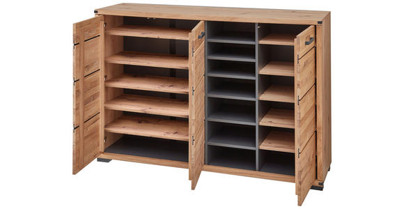 SCHUHSCHRANK 160/107/41 cm - Graphitfarben/Eiche Artisan, Natur, Holz/Holzwerkstoff (160/107/41cm) - Linea Natura