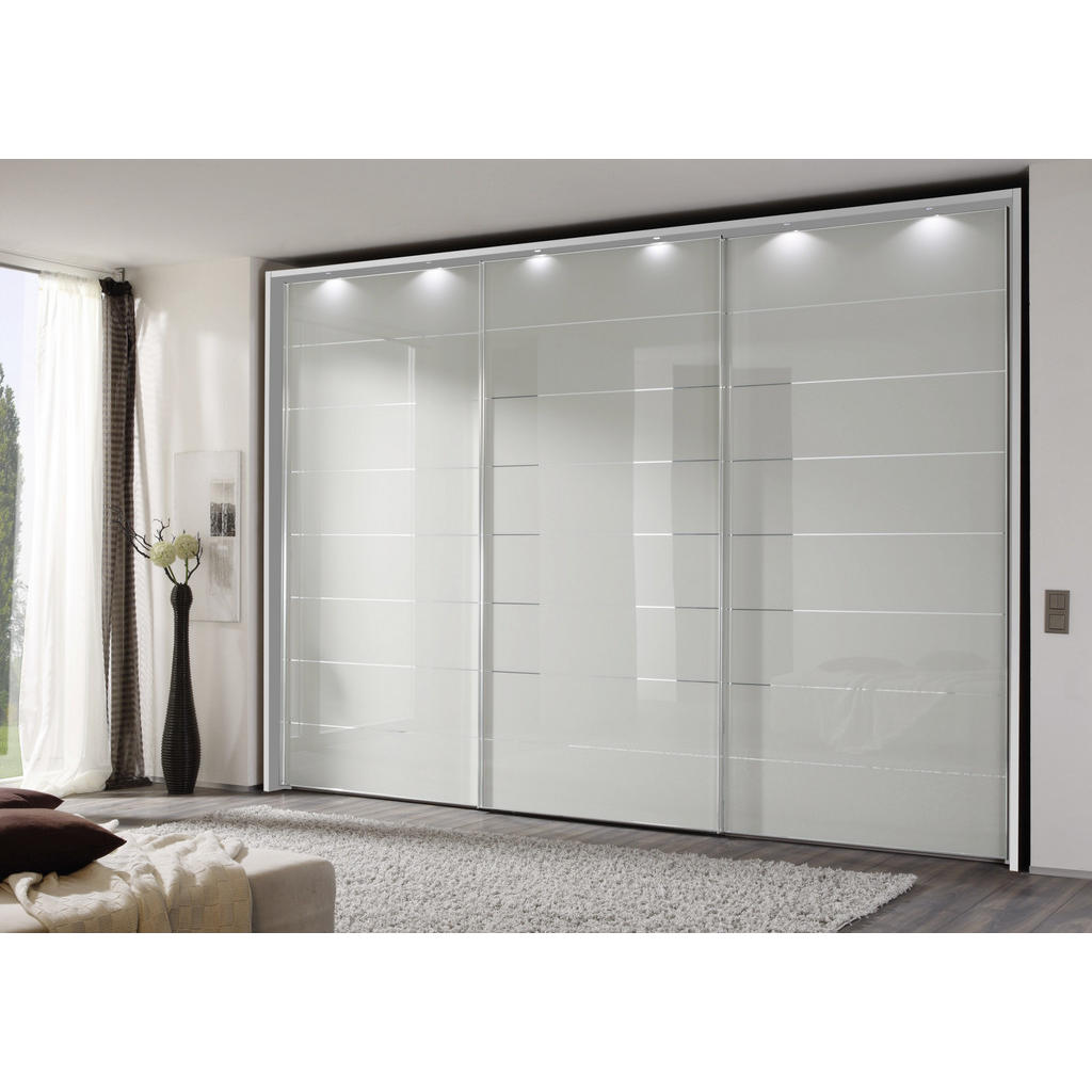 Thumbnail - Moderano Schwebetürenschrank, Silber, Weiß, Metall, 6 Fächer, 336x222x68 cm, Lga, Goldenes M, BQ - Bündnis für Qualität,...