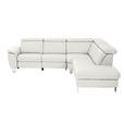ECKSOFA in Echtleder Weiß 271/239 cm - Alufarben/Weiß, Design, Leder/Metall (271/239cm) - Cantus