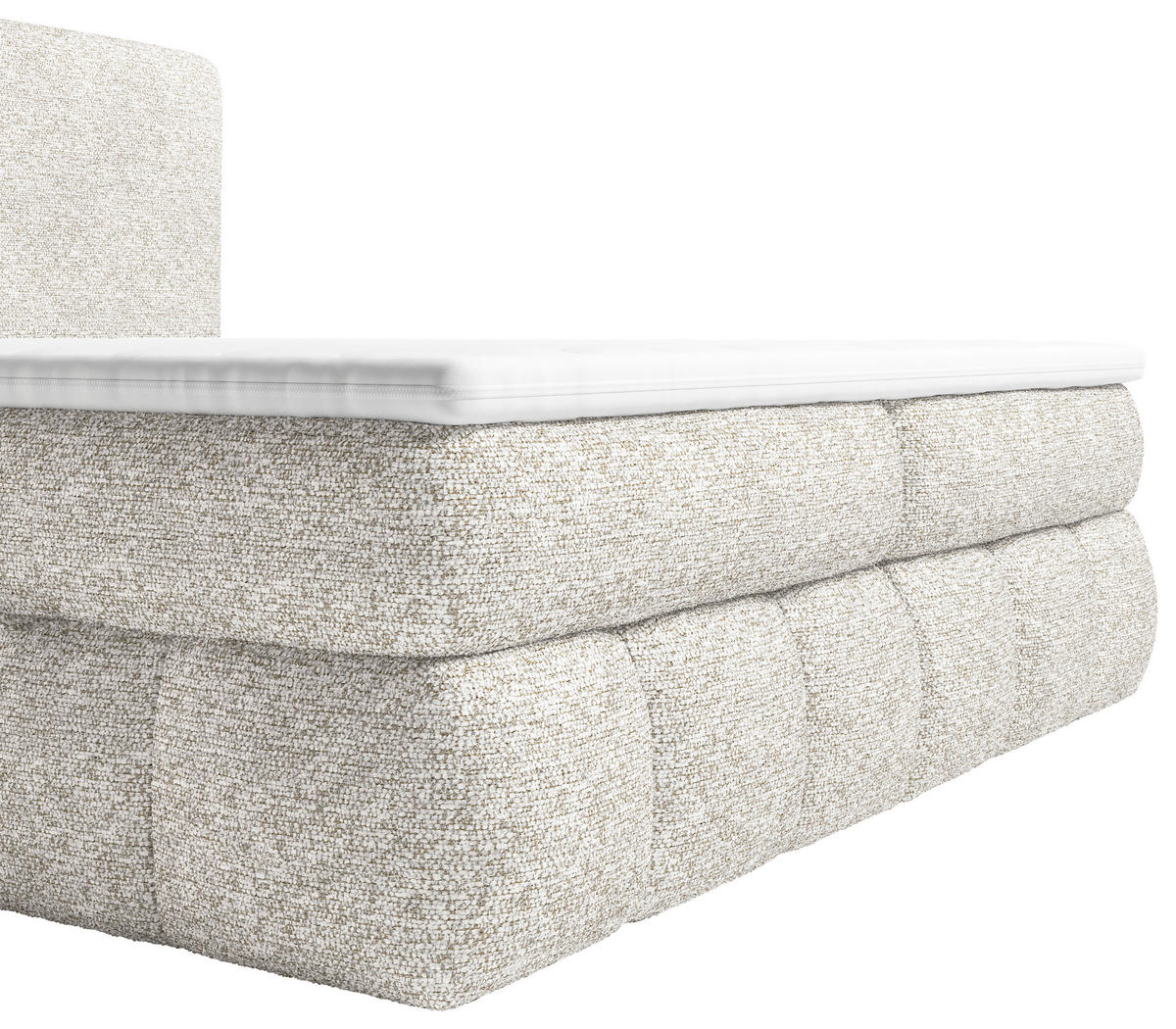 BOXBETT 160/200 cm,  in Creme, Bettkasten, Topper, Matratzen, H3 = fest  - Creme/Schwarz, KONVENTIONELL, Kunststoff/Textil (160/200cm) - Carryhome