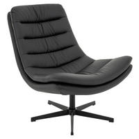 SESSEL in Lederlook Schwarz  - Schwarz, MODERN, Textil/Metall (81/91/94cm) - Livetastic