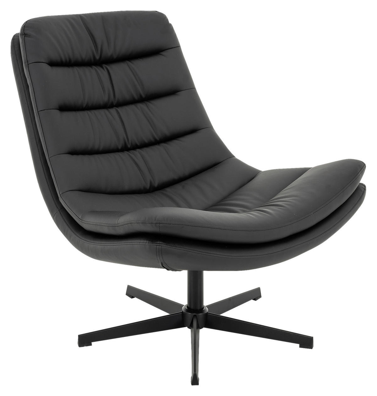 SESSEL in Lederlook Schwarz  - Schwarz, MODERN, Textil/Metall (81/91/94cm) - Livetastic