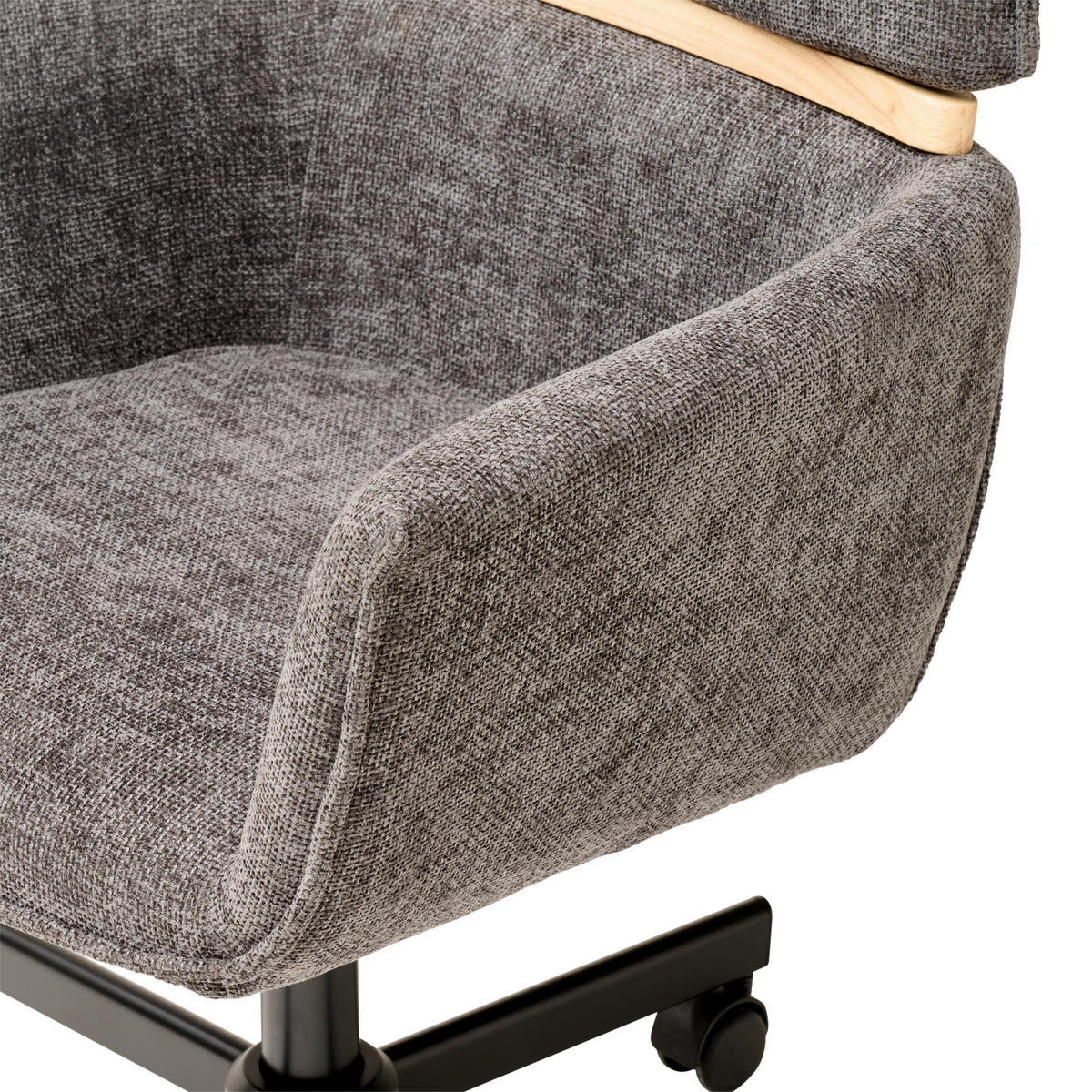 KANCELÁRSKE KRESLO, tkaná textília, tmavosivá - čierna/tmavosivá, Modern, kov/drevo (62/86/56cm) - MID.YOU