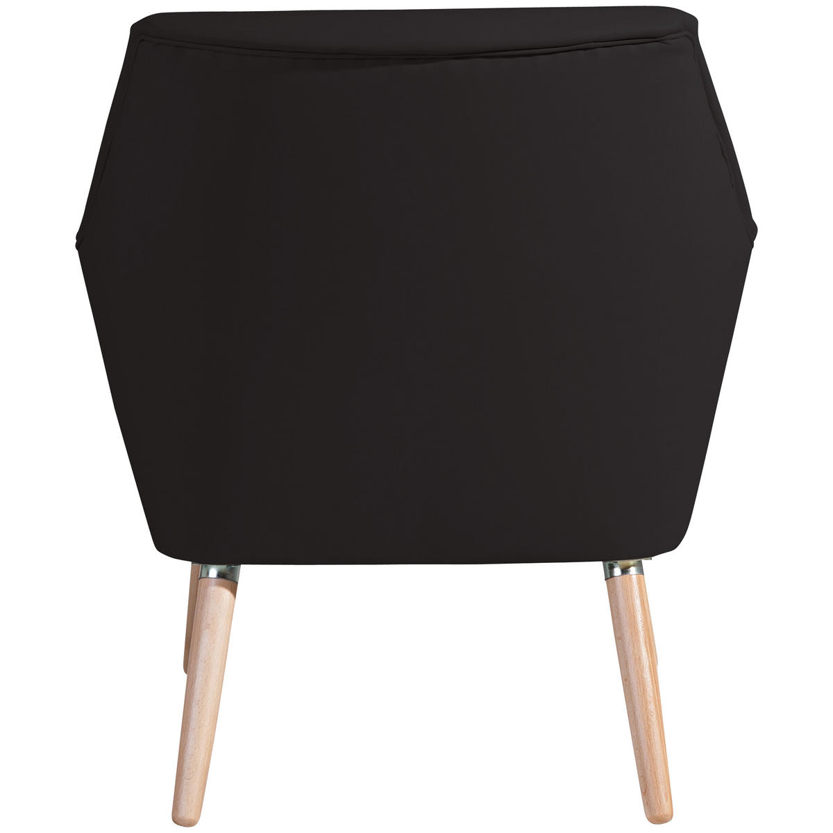 SESSEL in Lederlook Schwarz  - Buchefarben/Schwarz, Design, Holz/Textil (67/81/71cm) - Max Winzer
