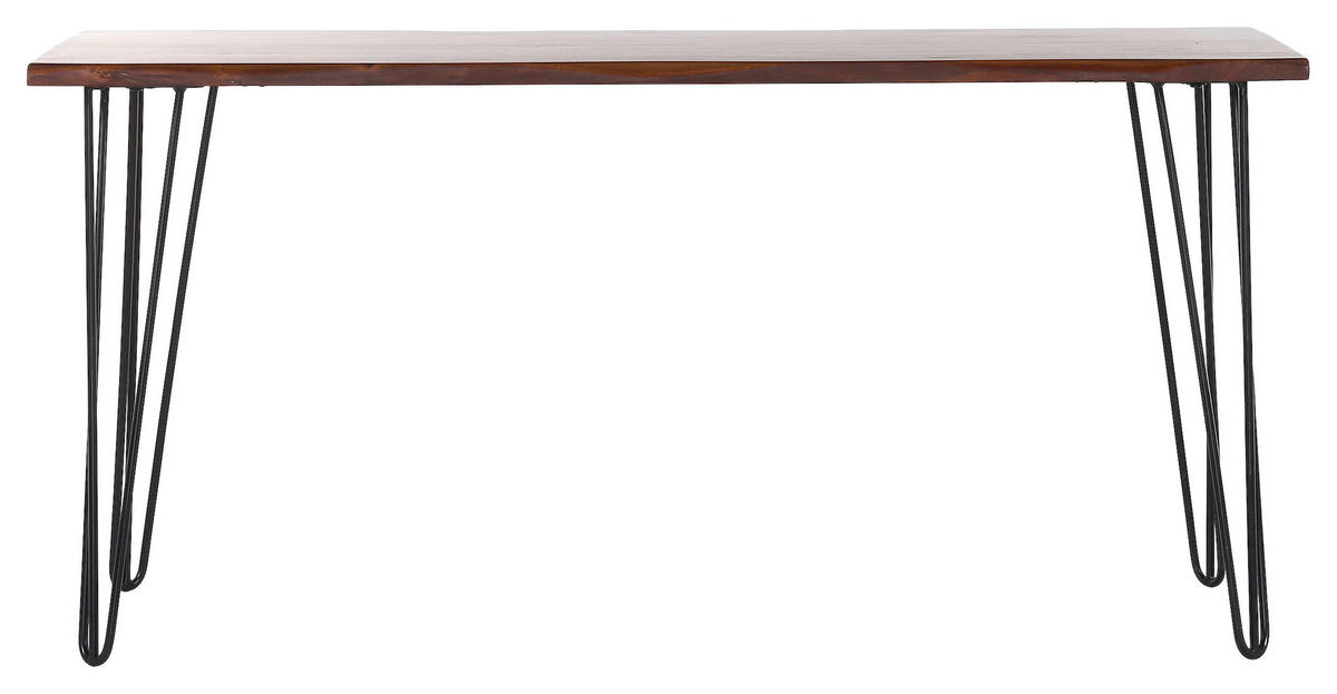 ESSTISCH      - Schwarz/Braun, KONVENTIONELL, Holz/Metall (160/90/76cm) - Milino