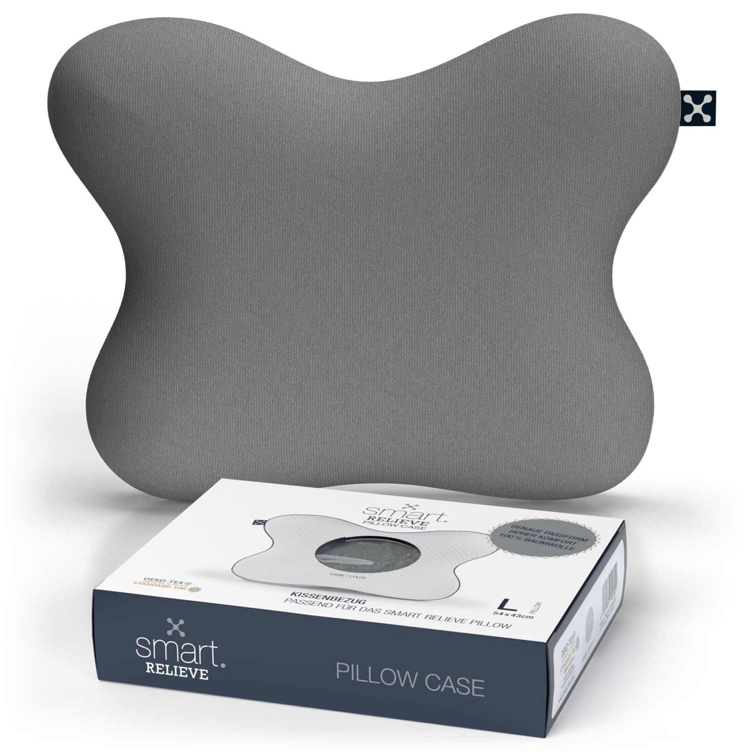 Smartsleep Nackenkissenbezug Relieve Grau 54x43 cm