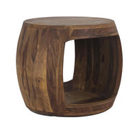 BEISTELLTISCH 50/50/40 cm Sheesham massiv Braun rund  - Braun, Design, Holz (50/50/40cm) - MID.YOU
