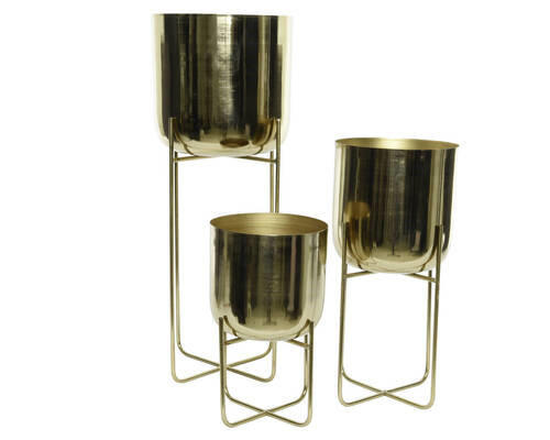 PFLANZTOPF  - Goldfarben, Trend, Metall (27,00cm) - Ambia Home