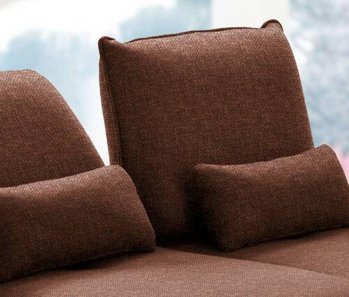 ECKSOFA in Flachgewebe Kupferfarben  - Schwarz/Kupferfarben, Design, Textil/Metall (301/191cm) - Moderano