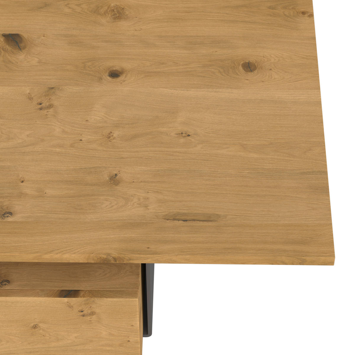 COUCHTISCH Wildeiche furniert, massiv 115/70/43 cm rechteckig Anthrazit, Eichefarben  - Eichefarben/Anthrazit, Natur, Holz/Metall (115/70/43cm) - Voglauer