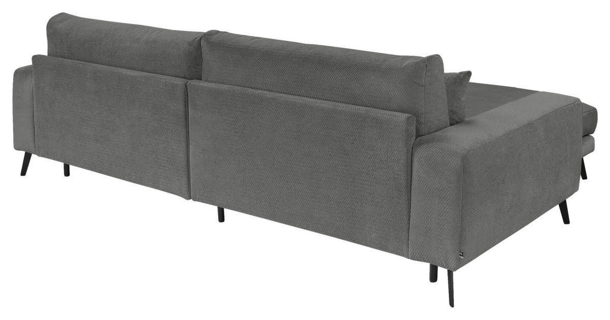 ECKSOFA Dunkelgrau Webstoff  - Dunkelgrau/Schwarz, KONVENTIONELL, Textil/Metall (196/269cm) - SetOne by Musterring