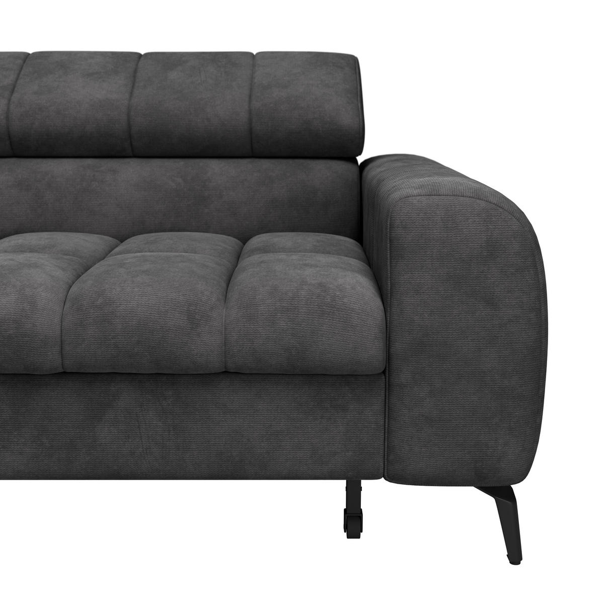 ECKSOFA in Schwarz  - Schwarz, Trend, Kunststoff/Textil (203/261cm) - Livetastic