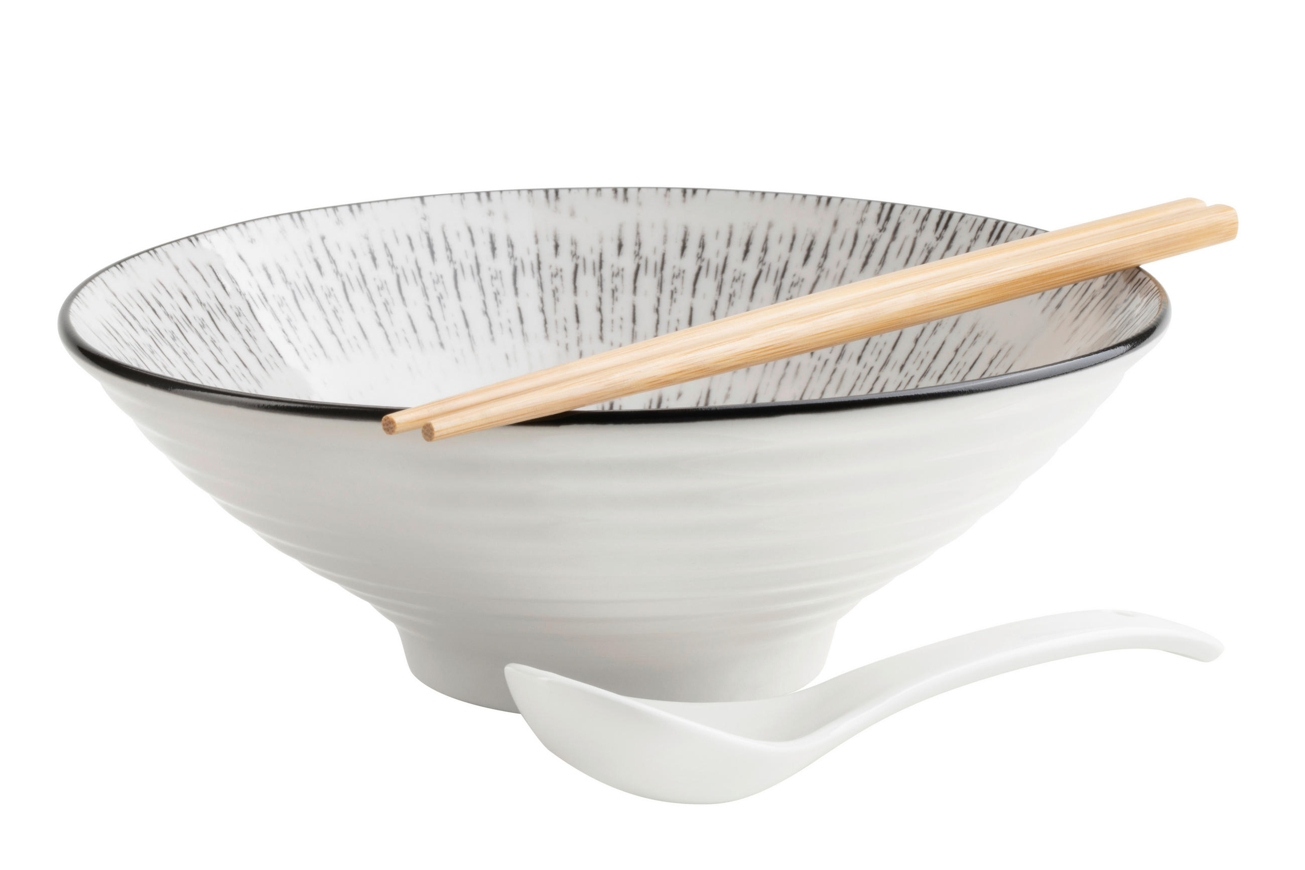 SKÅLSET 3 delar  - vit/svart, Basics, keramik (22,5/10/20,5cm) - Mäser