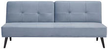 SCHLAFSOFA in Samt Hellblau  - Schwarz/Hellblau, Trend, Holz/Textil (191/81/81cm) - Ti'me