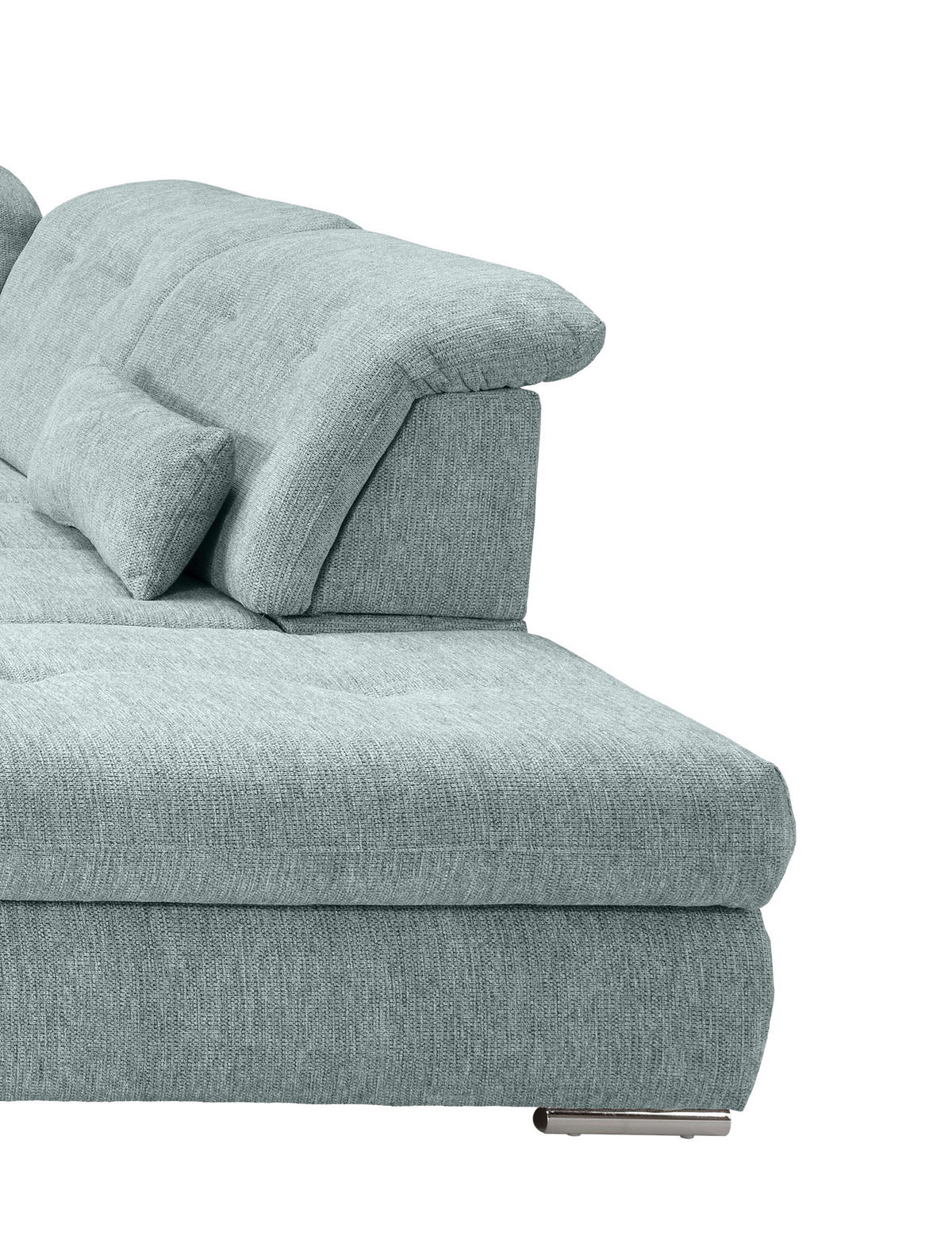 WOHNLANDSCHAFT in Chenille Blau  - Chromfarben/Blau, Design, Textil/Metall (195/376/254cm) - Livetastic