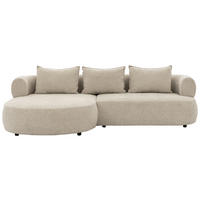 ECKSOFA Chenille Beige  - Beige/Schwarz, Design, Kunststoff/Textil (156/256cm) - Livetastic