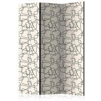 SKÄRMVÄGG  i trä, textil  ljusgrå, mörkgrå  - mörkgrå/ljusgrå, Basics, trä/textil (135/172/3cm) - artgeist