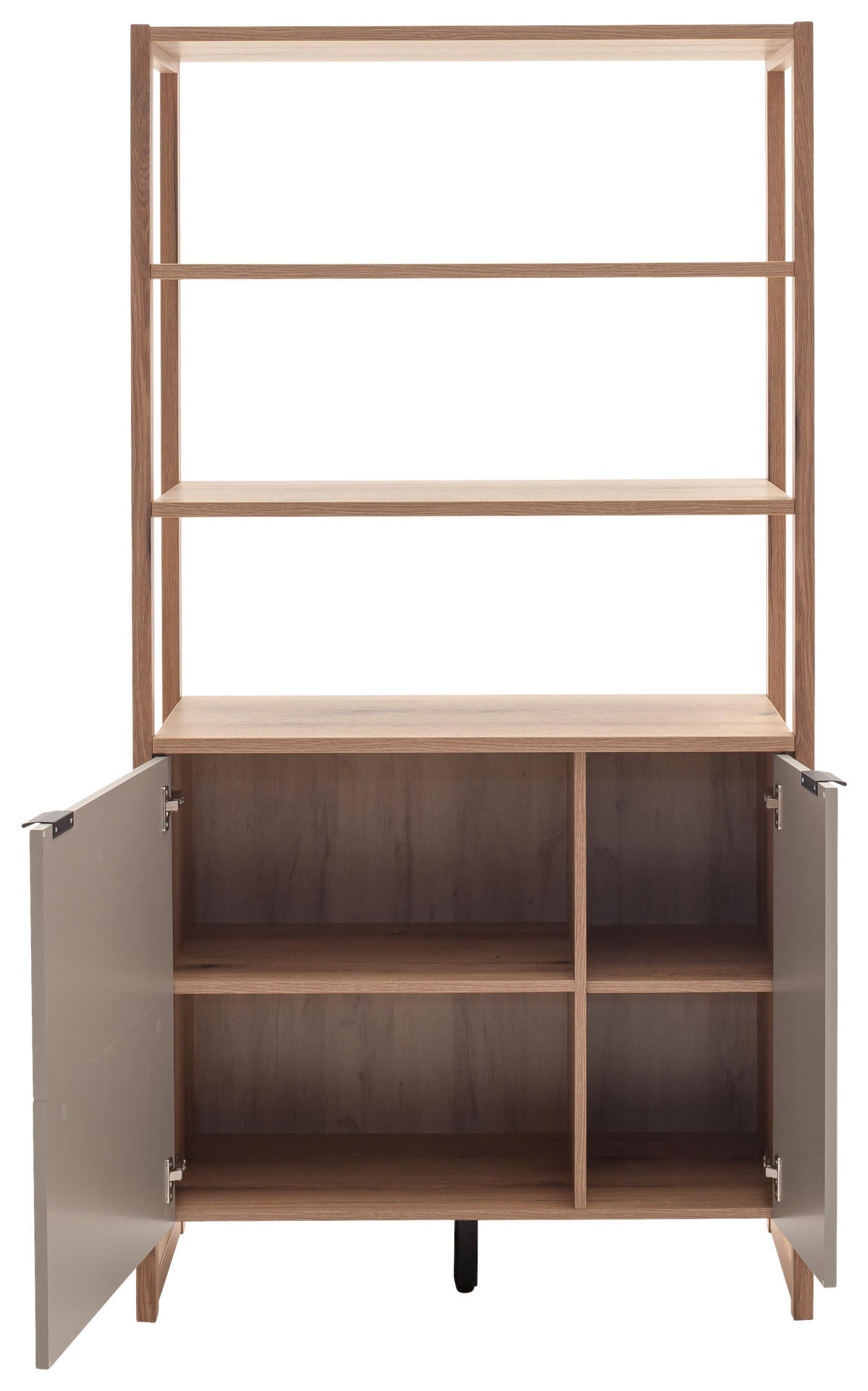 REGAL Grau, Schwarz, Eichefarben  95/183/44 cm  - Eichefarben/Anthrazit, Design, Holzwerkstoff/Metall (95/183/44cm) - Hom`in