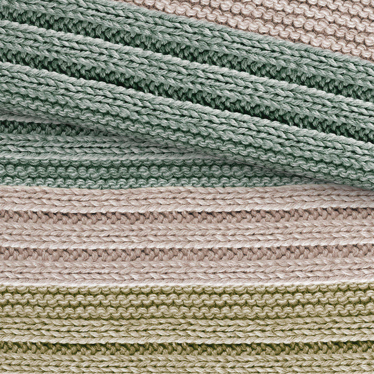BETTWÄSCHE Cozy Knit Flanell 135/200 cm  - Grün, Design, Textil (135/200cm) - Novel