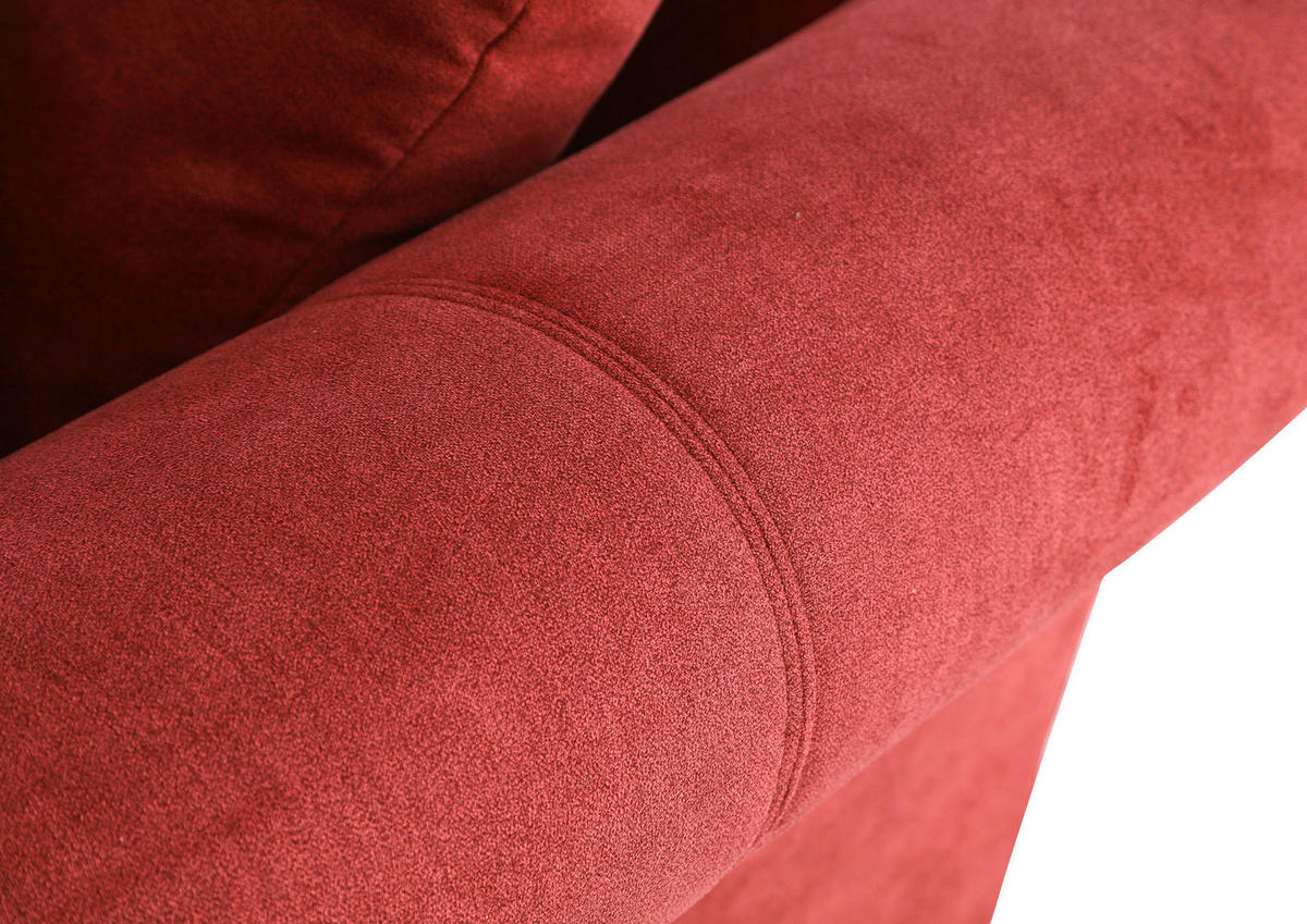 BIGSOFA in Flachgewebe Rot  - Dunkelbraun/Rot, Konventionell, Holz/Textil (270/80/110cm) - Livetastic
