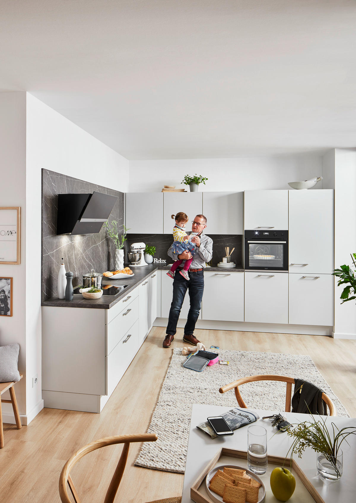 EINBAUKÜCHE   - Grau, Design, Holzwerkstoff - Novel