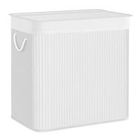 WÄSCHEKORB - Weiß, Basics, Naturmaterialien/Textil (60/61,5/40cm)