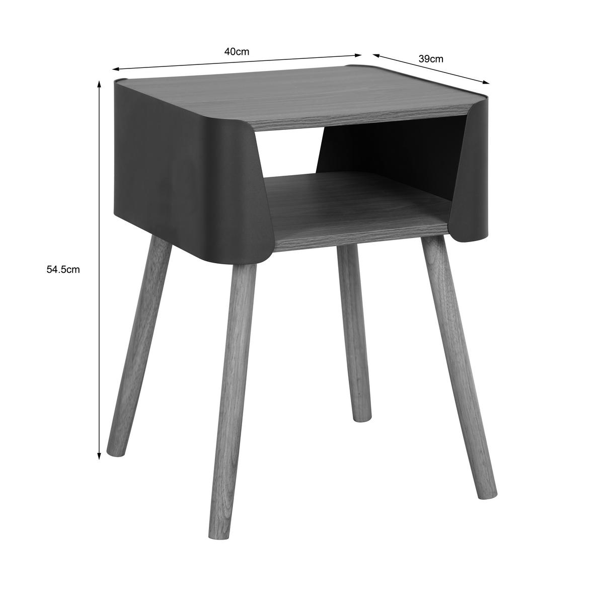 NACHTSCHRANK 40/54,5/39 cm, Grau, Naturfarben, massiv  - Naturfarben/Grau, Trend, Holz/Holzwerkstoff (40/54,5/39cm) - Xora
