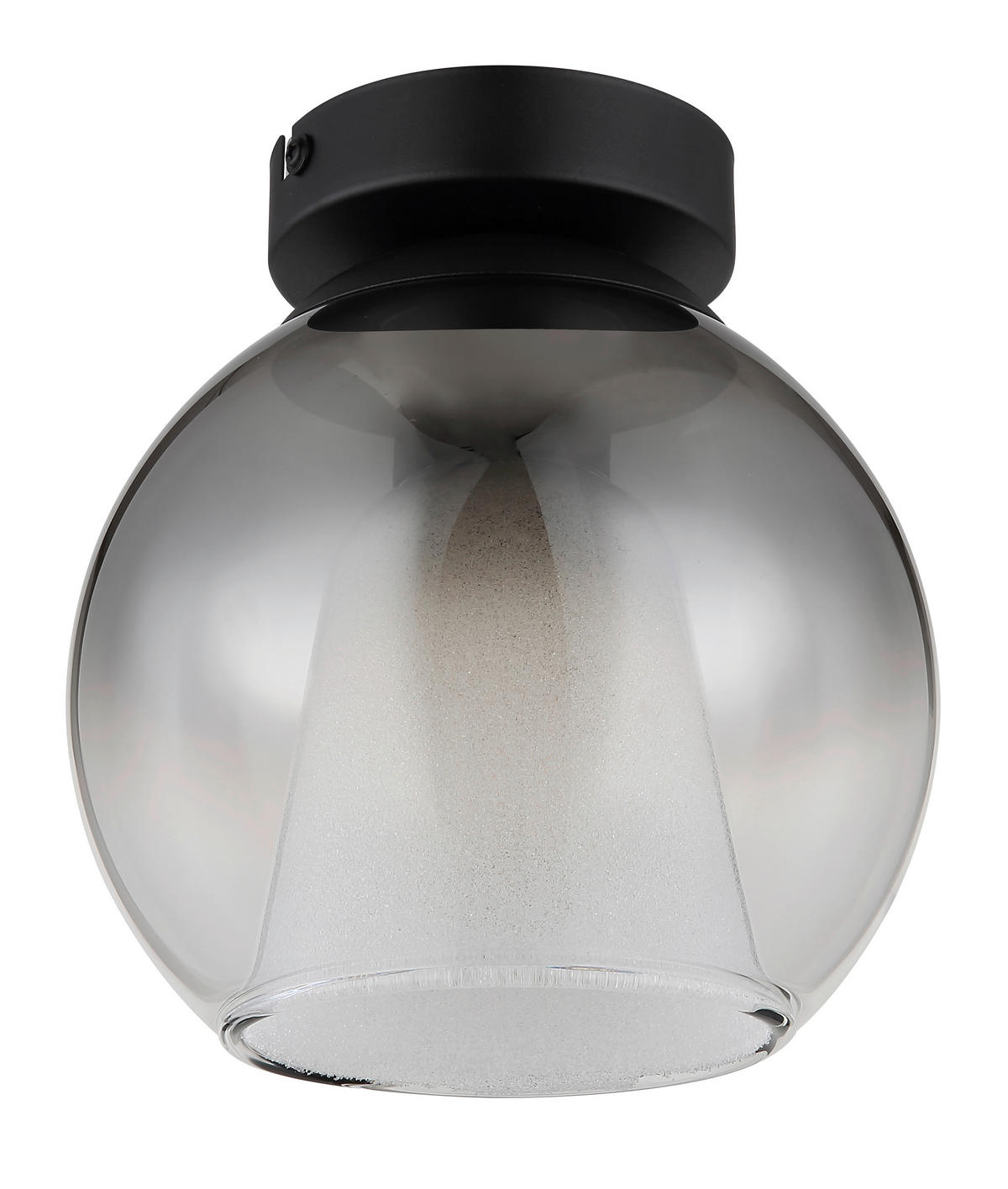 STROPNA SVETILKA BARRY 18/19 cm   - siva/črna, Basics, kovina/steklo (18/19cm) - Globo