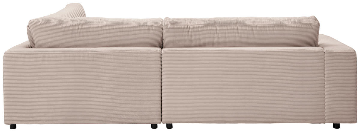 ECKSOFA in Cord Taupe  - Taupe/Schwarz, Design, Kunststoff/Textil (265/224cm) - Hom`in