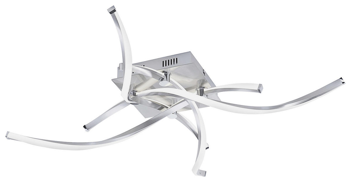 STROPNÍ LED SVÍTIDLO, 78/78/17 cm - barvy niklu, Design, kov (78/78/17cm)