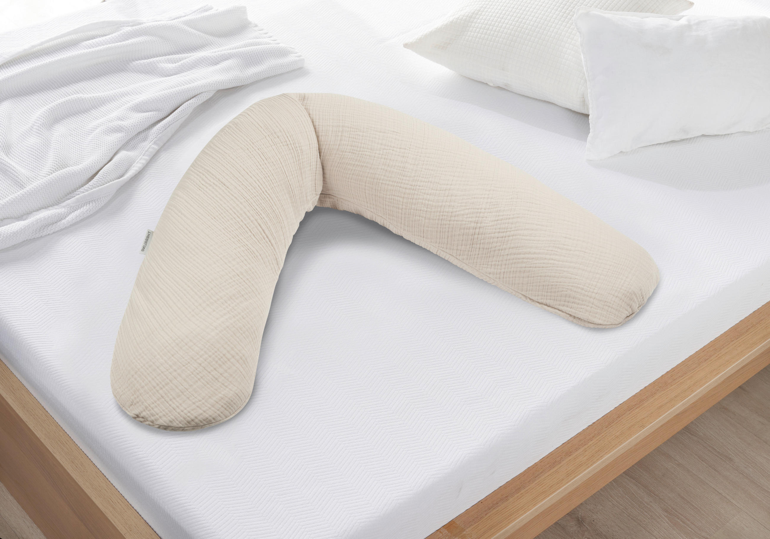 STILLKISSEN 180 cm Dodo Premium   - Sandfarben, Basics, Textil (180cm) - Theraline